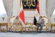 الرئيس عبد الفتاح السيسي، وملك مملكة البحرين الشقيقة الملك حمد بن عيسى آل خليفة