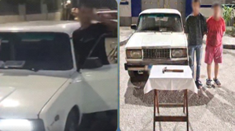 المتهمين بعد ضبطهما ولقطة من الفيديو 
