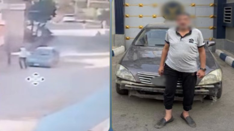 المتهم بعد ضبطه ولقطة من الفيديو 