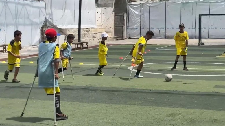 كرة قدم مبتوري الأطراف في قطاع غزة