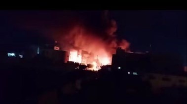 حريق مصنع نسيج بشبرا الخيمة 