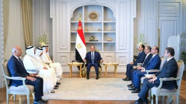 الرئيس عبدالفتاح السيسي والشيخ محمد بن عبدالرحمن بن جاسم آل ثاني، رئيس مجلس الوزراء وزير الخارجية بدولة قطر
