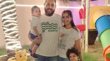 بسمة سمير وزوجها وأبنائها