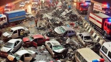 الصورة المتداولة لـ حادث الدائري اليوم