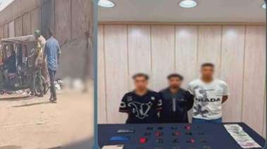 المتهمون وجانب من الواقعة 