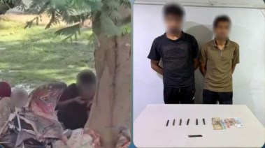 المتهم بعد ضبطه ولقطة من الفيديو
