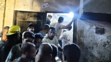 جانب من عقار حدائق القبة المنهار 