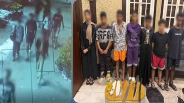 المتهمون بعد ضبطهم ولقطة من الفيديو 