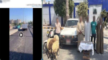 المتهمون ولقطة من الفيديو 