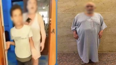 المتهم بعد ضبطه ولقطة من الفيديو 