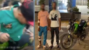 المتهمين بعد ضبطهما والمنشور المتداول 