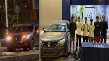 المتهمون بعد ضبطهم ولقطة من الفيديو 