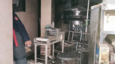 لقطة من المخبز بعد إخماد الحريق 
