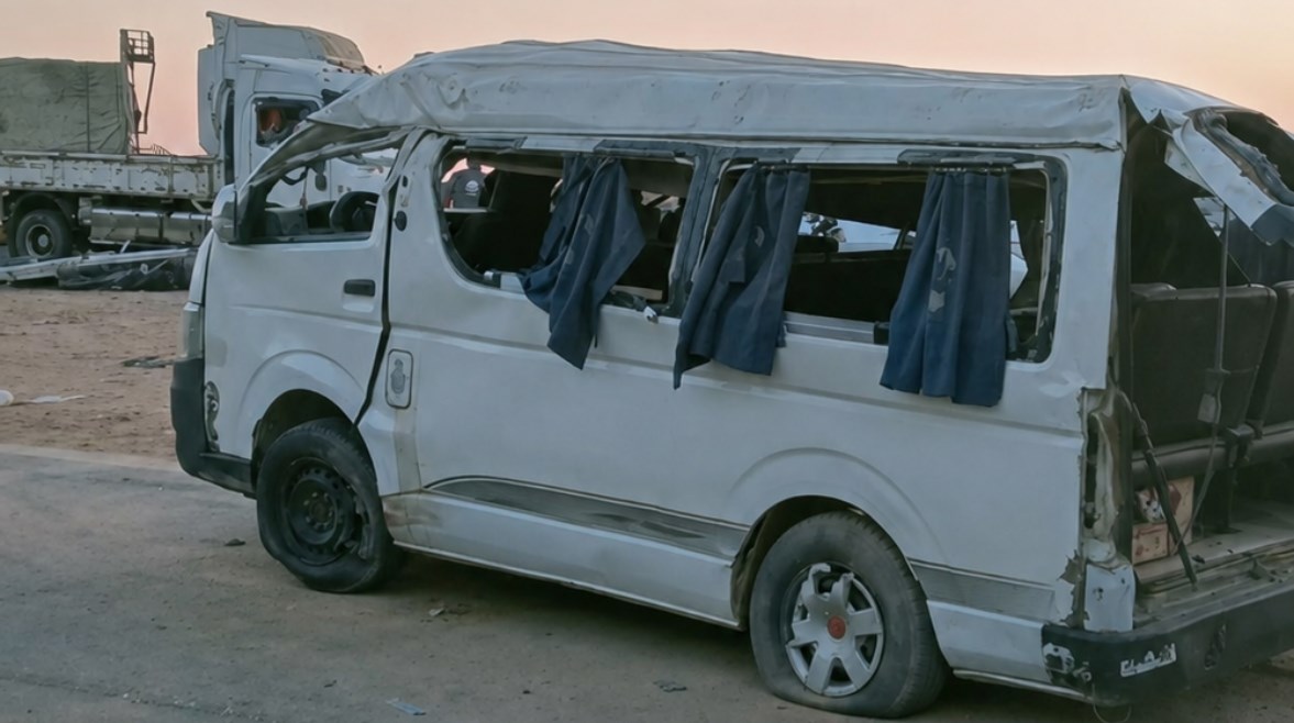 حادث انقلاب ميكروباص بالمنيا 