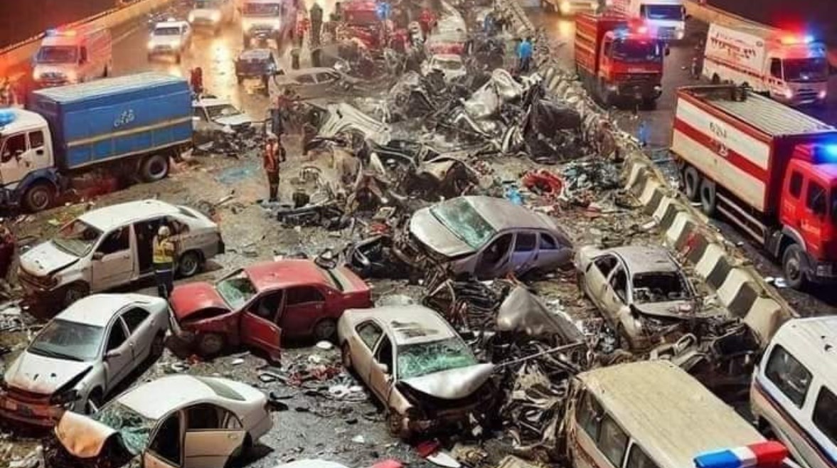 الصورة المتداولة لـ حادث الدائري اليوم