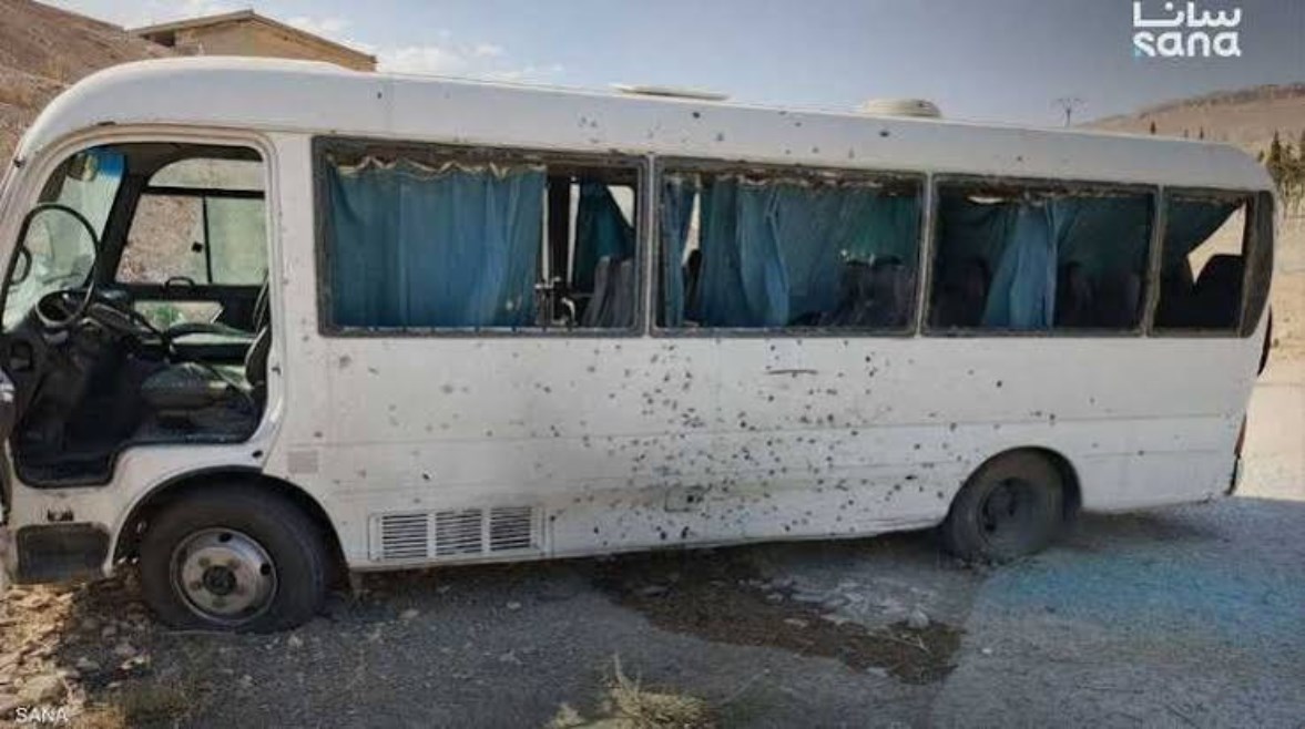 مصابون في إنفجار حافلة لقوة أمنية في سوريا
