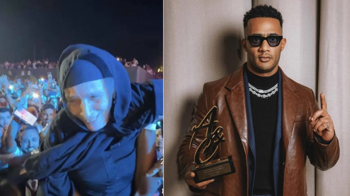 محمد رمضان والسيدة المسنة