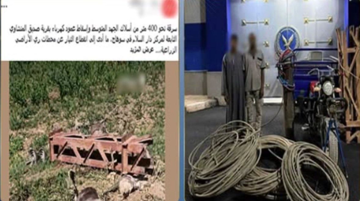 المتهمين بعد ضبطهما والمنشور المتداول 