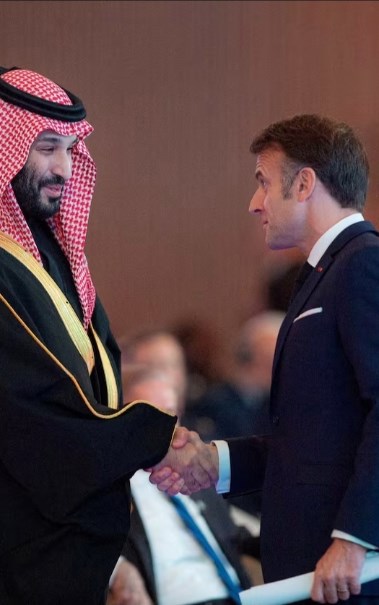 ولي العهد السعودي، محمد بن سليمان والرئيس الفرنسي، أيمانول ماكرون
