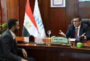 مدير المعهد القومي للاتصالات، أحمد خطاب، ومحرر تليجراف مصر، حسن راشد