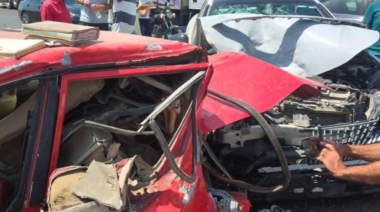 حادث تصادم بطريق الواحات 
