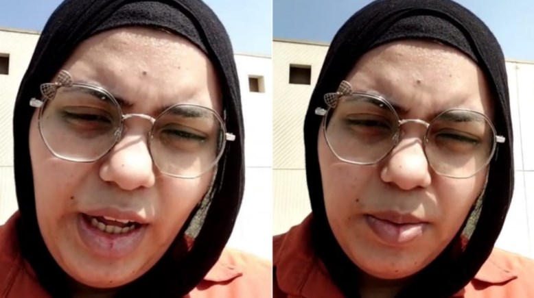 السيدة في فيديو لها 