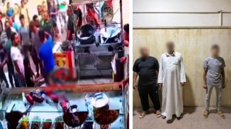 المتهمون وجانب من الواقعة 