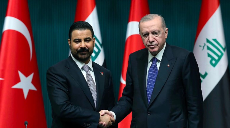 رجب طيب أردوغان خلال لقائه رئيس الوزراء العراقي علي الزيدي