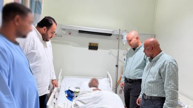 جانب من متابعة حادث المعتمرين 