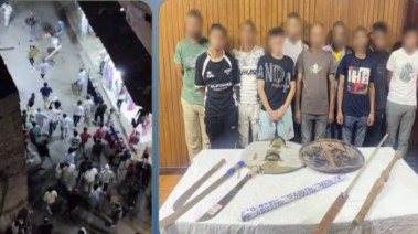 المتهمون وجانب من الواقعة 