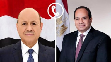 الرئيس عبد الفتاح السيسي ورئيس مجلس القيادة الرئاسي اليمني رشاد العليمي