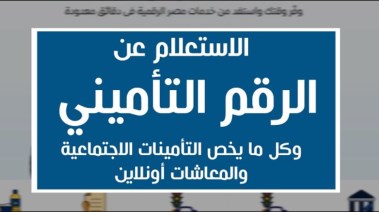 الاستعلام عن الرقم التأميني وبيانات المؤمن عليه 2026