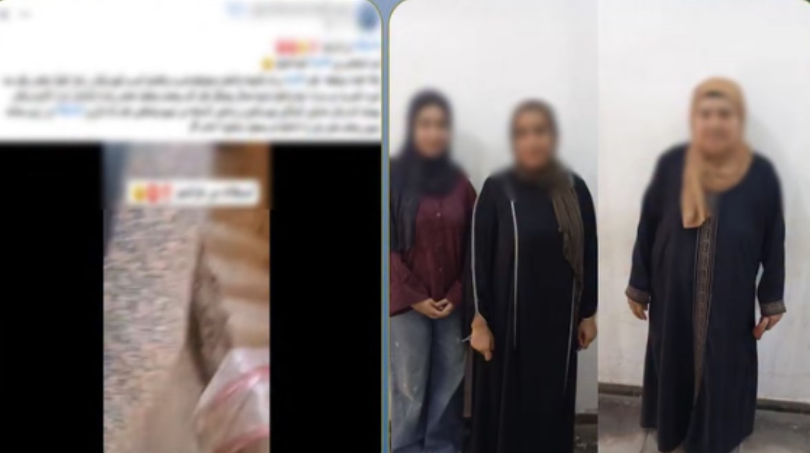 المتهمات وجانب من الواقعة 