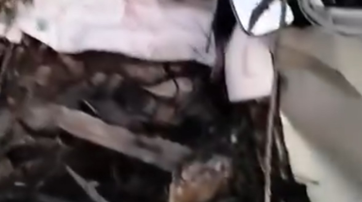 الميكروباص المتضرر من الحادث