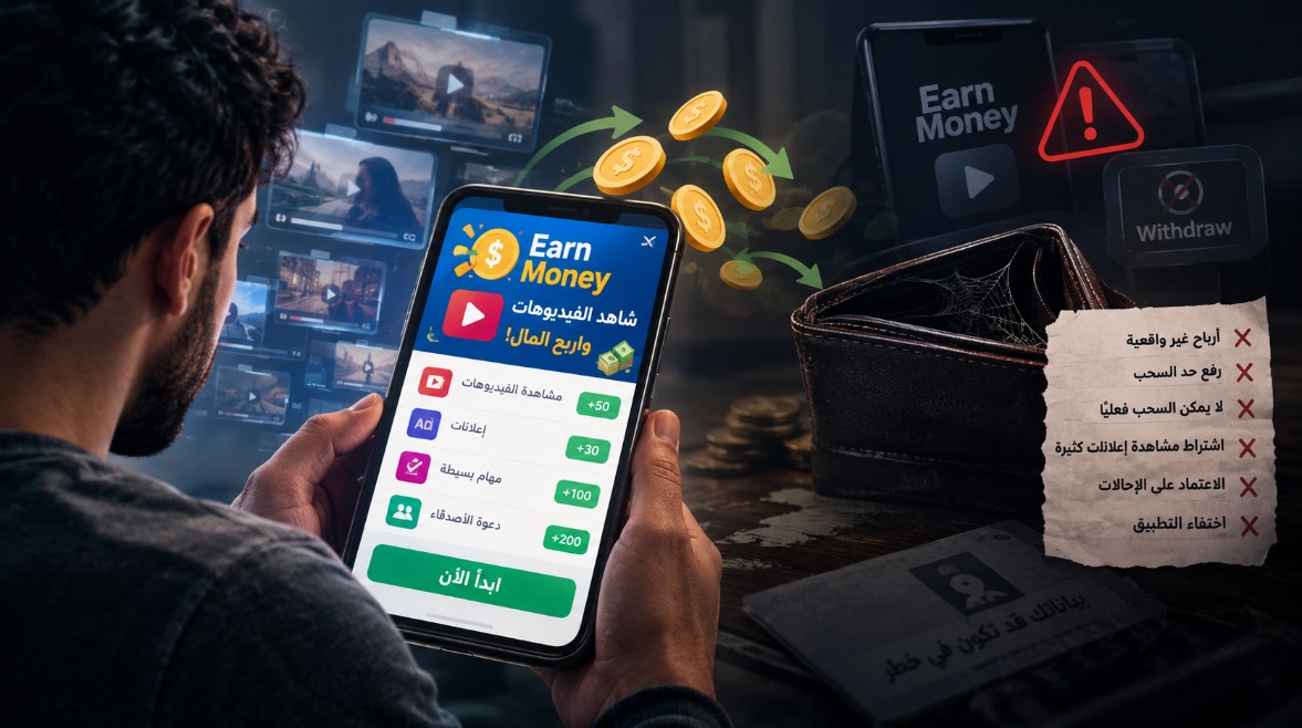 تطبيقات شاهد واربح - صورة مولدة بالذكاء الاصطناعي