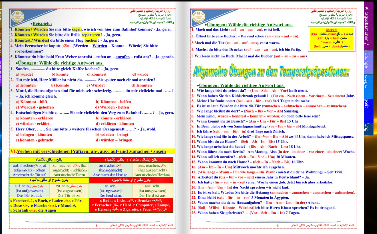 مراجعة المانى للصف الثالث الثانوى بصيغة pdf